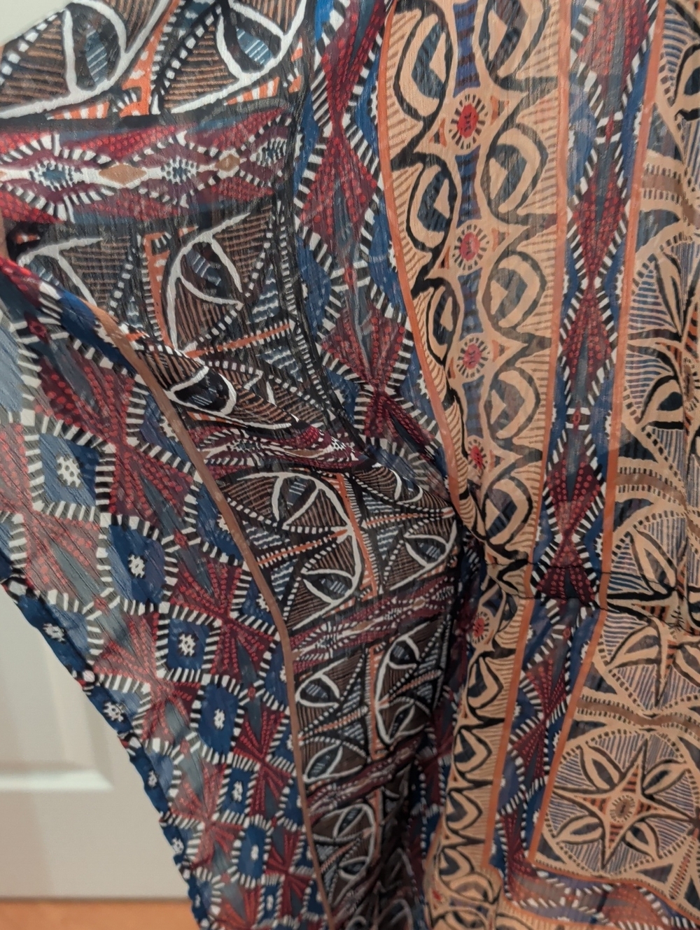 Bohemian Printed Sheer V-Neck Coverup - Picture 4 of 7